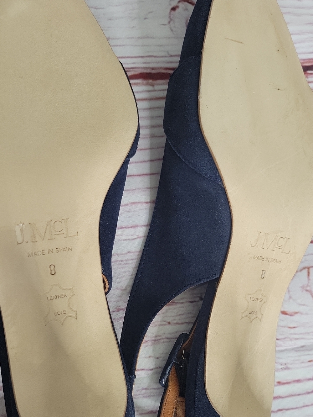 J. McLaughlin Dorothea Women's Navy Suede Slingback Kitten Heel Size 8 - Picture 11 of 12